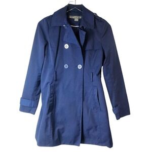 Kenneth Cole Reaction Double Breasted Belted Rain Trench Coat Women's Size S‎